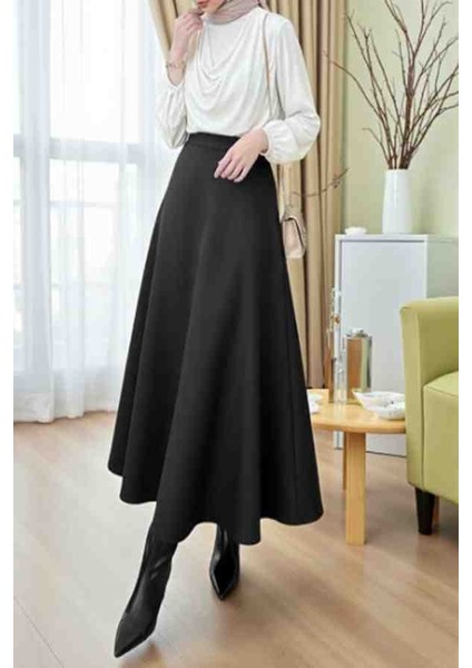 Kadın Scuba Kumaş Puf Kloş Tesettür ve Günlük Etek BOY:94-95CM
