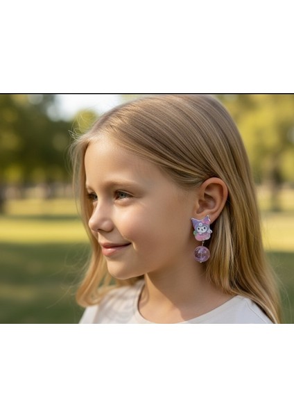 Kuromi Deliksiz Kıstırmalı Çocuk Küpe fiyatları