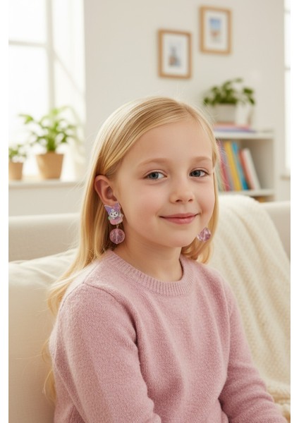 Kuromi Deliksiz Kıstırmalı Çocuk Küpe modelleri