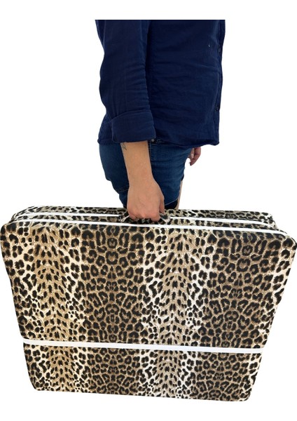 Katlanır Yer Yatağı ve Tek Kişilik Sünger Katlanır Minder Yatak 70X180X6 Cm-Leopar fırsatları