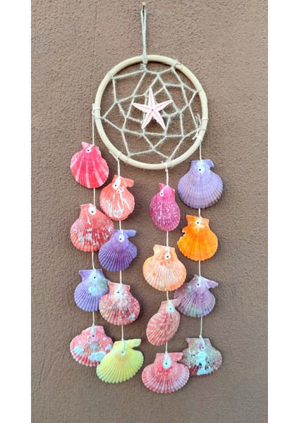 Büyük Boy Dream Catcher Deniz Yıldızlı Deniz Kabuklu Rüya Kapanı Düş Kapanı Ev Dekor Hediyelik Eşya modelleri