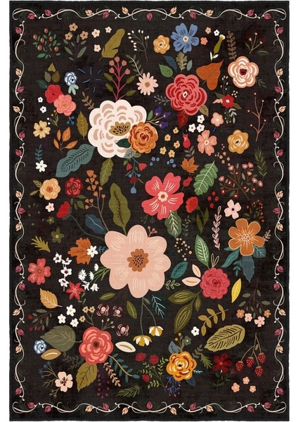 Çiçek Desenli Modern Sanat Gibi Kaymaz Taban Halı fırsatları