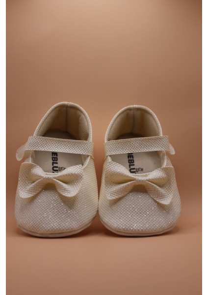 Fiyonklu Simli Ekru Babet Bebek Ayakkabısı fiyatları