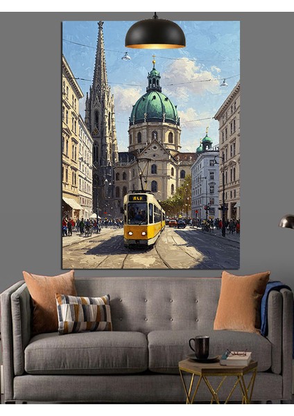 Tarihi Avusturya Viyana Şehir Manzarası Dekoratif Kanvas - Mdf Ahşap Tablo