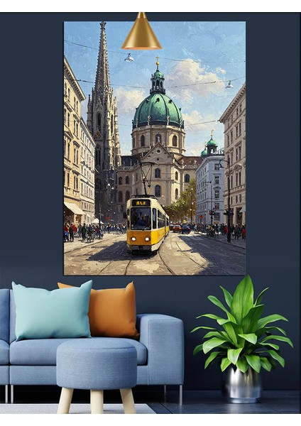 Tarihi Avusturya Viyana Şehir Manzarası Dekoratif Kanvas - Mdf Ahşap Tablo fiyatları