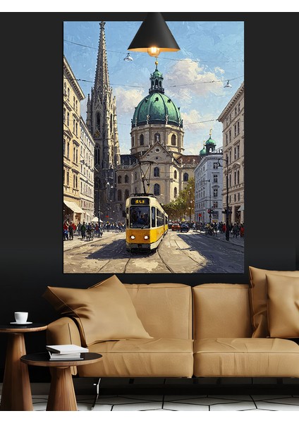 Tarihi Avusturya Viyana Şehir Manzarası Dekoratif Kanvas - Mdf Ahşap Tablo modelleri