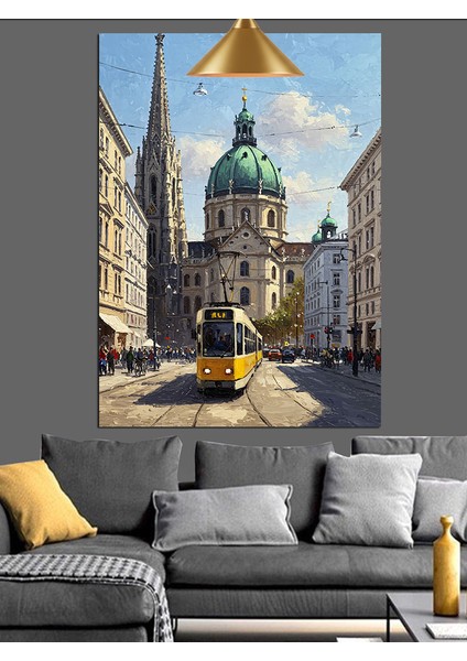 Tarihi Avusturya Viyana Şehir Manzarası Dekoratif Kanvas - Mdf Ahşap Tablo fırsatları