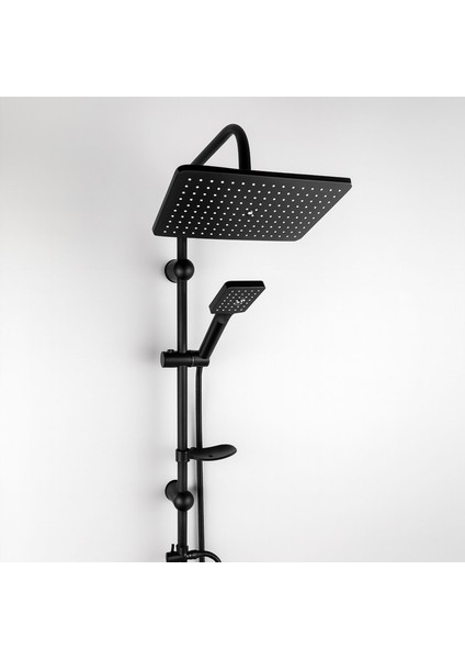 Robot Tepe Duş Seti Tam Takım Mat Siyah Lüks Yağmurlama Başlıklı Vidalı Duş Sistemi Banyo Duvar Tipi fiyatları