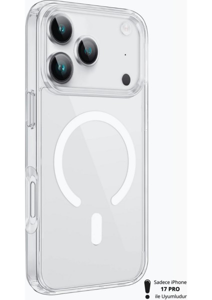 (Ic) iPhone 17 Pro Uyumlu Animasyonlu Şeffaf Sert Mika Sararmaz Magsafe Ince Fit Kılıf