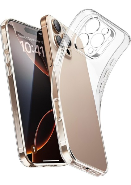 (Lüx Şeffaf) iPhone 16 Pro Max Uyumlu Lüx Serisi Yumuşak Esnek Şeffaf Silikon Kılıf fiyatları