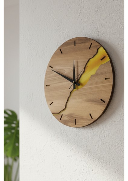 40 cm Modern Tasarım Yarık Desenli Ahşap Mdf Duvar Saati modelleri