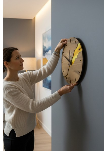 40 cm Modern Tasarım Yarık Desenli Ahşap Mdf Duvar Saati indirimleri