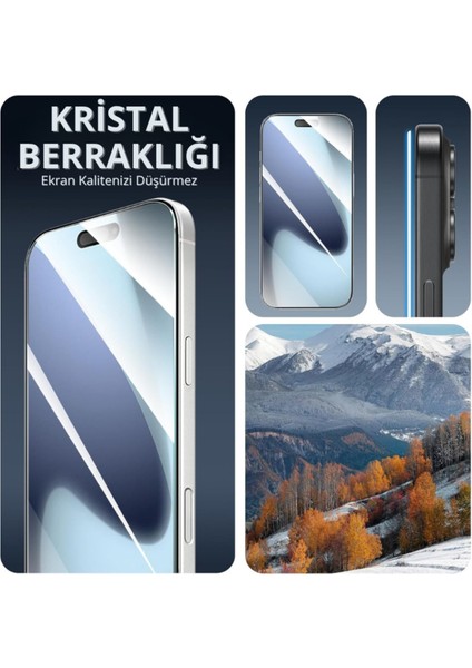 (Nano Cam) iPhone 17 Pro Max Uyumlu Ultra Ince Darbe Korumalı Esnek Nano Mizer Cam Ekran Koruyucu