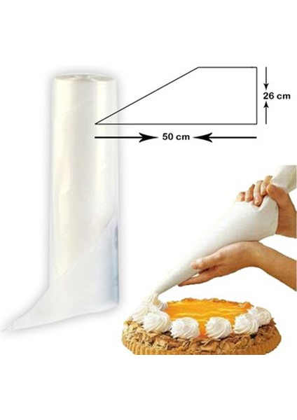 Naylon Kullan At Şanti-Krema Sıkma Torbası 24X51 cm (72 Adet)