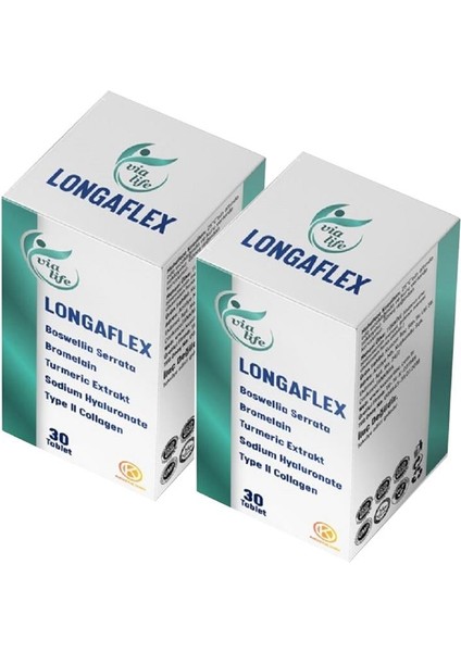 Longaflex Tip 2 Kolajen, Hyalüronik Asit, Bromelain, Bozwellia 30 tablet - 2'li