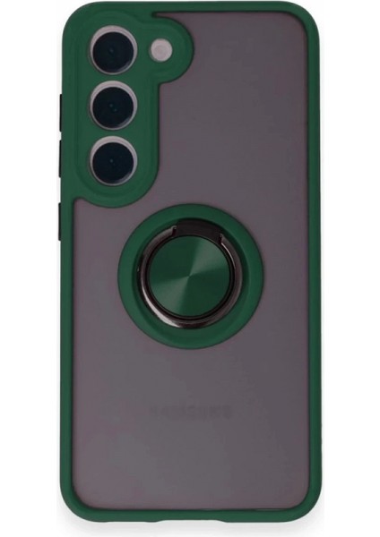 Samsung Galaxy S24 Fe Kılıf Montreal Yüzüklü Silikon Kapak - Yeşil