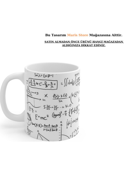 Matematik Formül Işlem Özel Tasarım Dijital Baskılı Hd Kalite Yıkanabilir Kupa Bardak