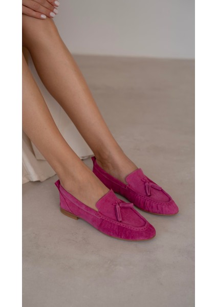 Gobert Fuşya Süet Hakiki Deri Makosen