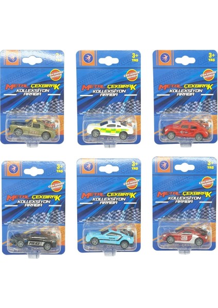 Çek Bırak Metal Küçük Arabalar 8 cm 6'lı Set modelleri