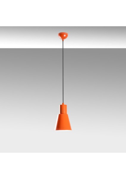 Konikkem Retro Tekli Sarkıt Avize Turuncu, Endüstriyel Metal Sıvama Tavan Lambası 6362-ORANGE indirimleri