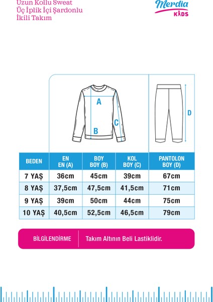 Kız Çocuk 3 Iplik Içi Şardonlu Alt Üst Eşofman Takımı Kurdele Baskılı fırsatları