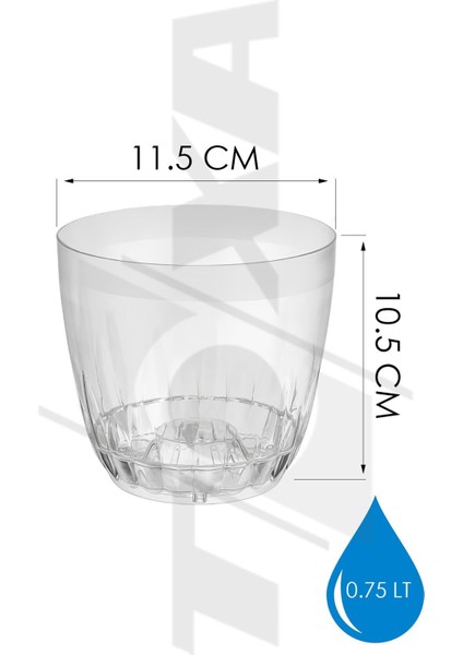 0,75 Litre Kristal Orkide Saksısı Set Tabaklı Şeffaf Plastik Saksı Seti fiyatları