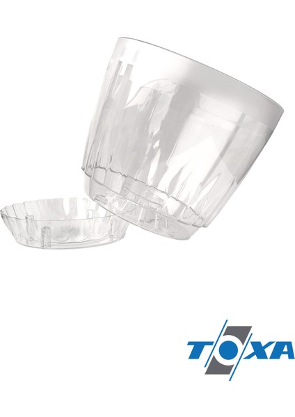 0,75 Litre Kristal Orkide Saksısı Set Tabaklı Şeffaf Plastik Saksı Seti modelleri