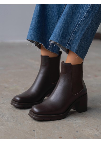 Stark Kahve Hakiki Deri Kadın Bot fiyatları