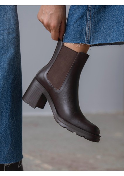 Stark Kahve Hakiki Deri Kadın Bot fırsatları