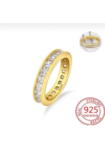 Gold Renk Zirkon Detaylı Tam Tur Kanallı S925 Ayar Yüzük indirimleri