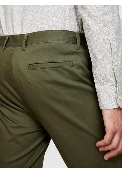 Streç Pamuklu Kemer Delikli Slim Fit Denim Chino Pantolon Erkek Lacivert Pantolon - 324P4HJTSF03N fiyatları