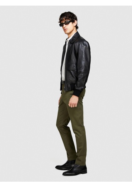 Streç Pamuklu Kemer Delikli Slim Fit Denim Chino Pantolon Erkek Lacivert Pantolon - 324P4HJTSF03N modelleri