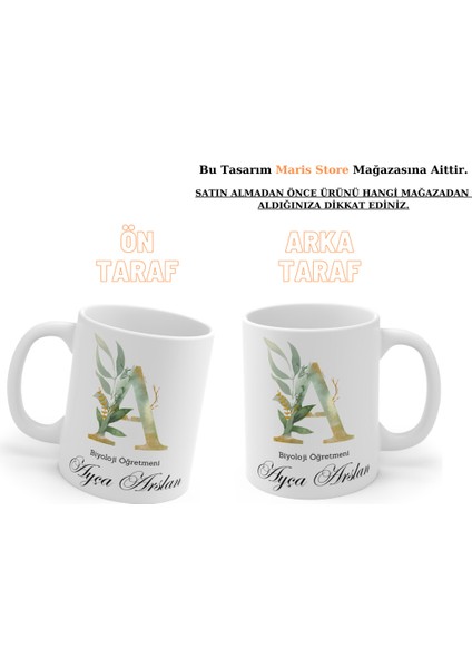 Öğretmenler Günü Hediyesi Kişiye Özel Harfli ve Isimli Kupa Bardak (1 Adet)