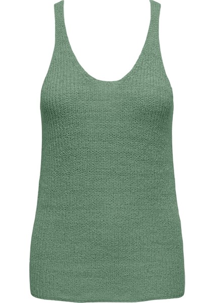 Onlsunny Sl Rıb V-Neck Knt Kadın Hedge Green Whıte Kazak - 15321455 modelleri
