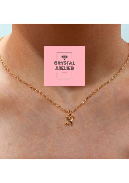 Altın Kaplama Üç Boyutlu Minimal N Harf Kolye – Kişiye Özel Baş Harf Kadın Kolye – Şık, Zarif ve Parlak Tasarım – Paslanmaz Çelik Gold Harf Kolye Hediye Seçeneği – 3 Boyutlu Harf Kolye
