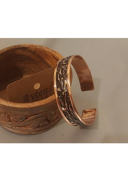 El Yapımı Buruşuk Desenli Bakır Bilezik - Üsküp Rüya Koleksiyonu modelleri