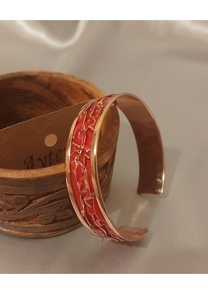 El Yapımı Buruşuk Desenli Bakır Bilezik - Üsküp Rüya Koleksiyonu fırsatları