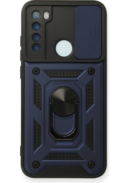 Xiaomi Redmi Note 8 Kılıf Pars Lens Yüzüklü Silikon - Lacivert