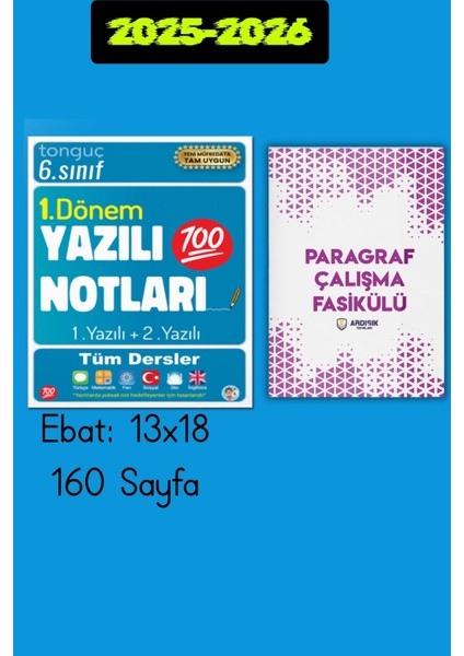 6. Sınıf Yazılı Notları 1. Dönem 1 ve 2. Yazılı Yeni