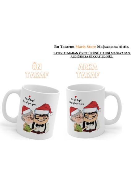 Yılbaşı Yeni Yıl Konseptli Kişiye Özel Isimli Hediyelik Çift Sevgili Aşk Kupa Bardak (1 Adet)