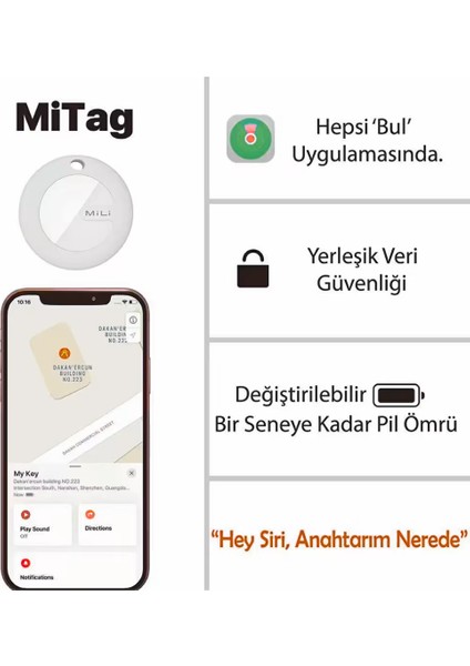 Mi Tag Ios Uyumlu Akıllı Takip Cihazı Beyaz indirimleri
