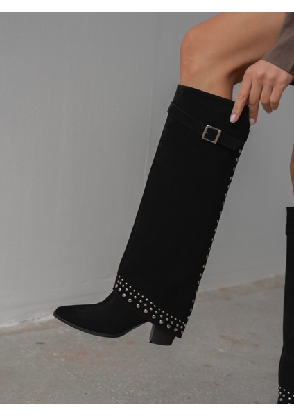 Codin Siyah Süet Troklu Hakiki Deri Kadın Çizme fiyatları