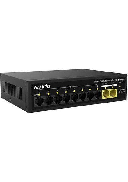 S110PC 10 Port 10/100 8 Port Poe 2 Port Uplınk 80W Yonetılemez Desktop Swıtch