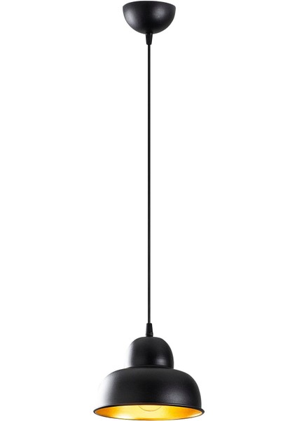 Çakır Modern Tekli Sarkıt Avize Siyah, Retro Metal Sıvama Başlık Lamba CAKIR-180BLACK-1