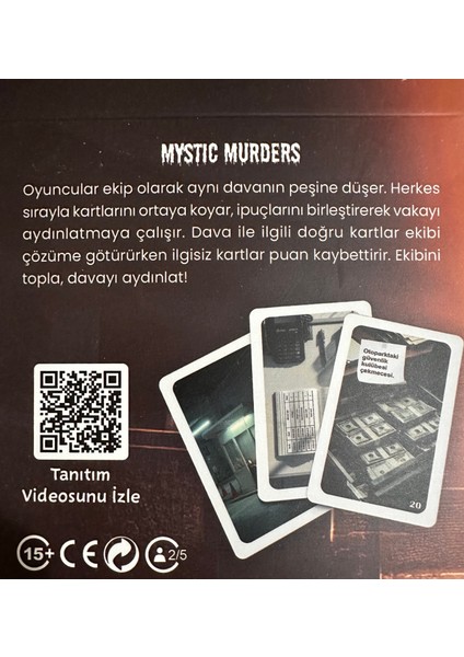 Dedektif Dava Çözme Kart Oyunu Otoparkta Cinayet 38 Kart fırsatları