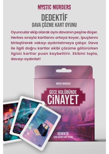 Dedektif Kart Oyunu Dava Çözme Gece Kulübünde Cinayet 38 Kart