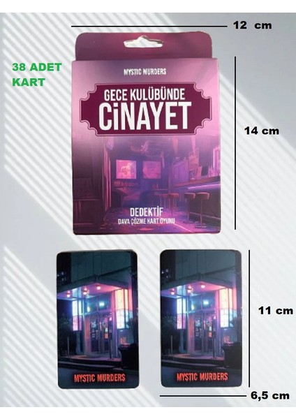 Dedektif Kart Oyunu Dava Çözme Gece Kulübünde Cinayet 38 Kart