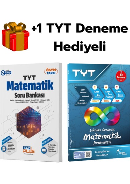 Çap Yayınları 2026 Tyt Matematik Soru Bankası ve Sıfırdan Sonsuza Matematik Deneme +1 Deneme Hediye
