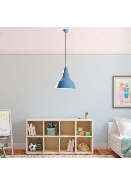 Retro Tekli Sarkıt Avize Mavi, Modern Dekoratif Metal Sıvama Tavan Aydınlatma SAGLAM-3728-LIGHTBLUE fiyatları