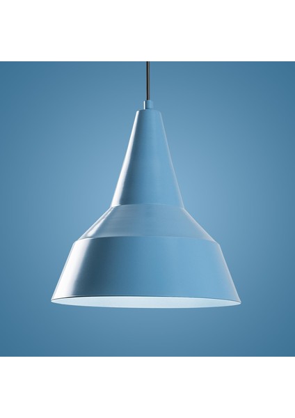 Retro Tekli Sarkıt Avize Mavi, Modern Dekoratif Metal Sıvama Tavan Aydınlatma SAGLAM-3728-LIGHTBLUE